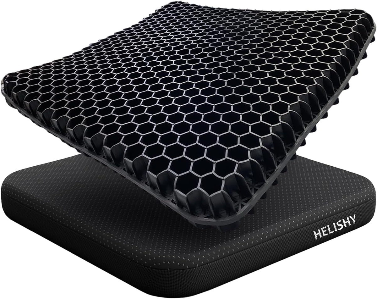 Gel Seat Cushion for Long Sitting Pressure Relief(Super Large&Thick) -Wheelchair Cushion for Pressure Sores - Coccyx,Sciatica & Tailbone Pain Relief Cushion- Non-Slip Butt Pillow for Office, Home, Car