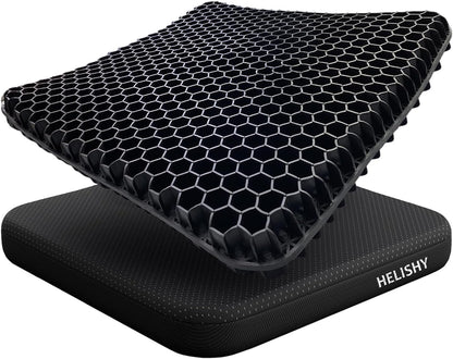 Gel Seat Cushion for Long Sitting Pressure Relief(Super Large&Thick) -Wheelchair Cushion for Pressure Sores - Coccyx,Sciatica & Tailbone Pain Relief Cushion- Non-Slip Butt Pillow for Office, Home, Car