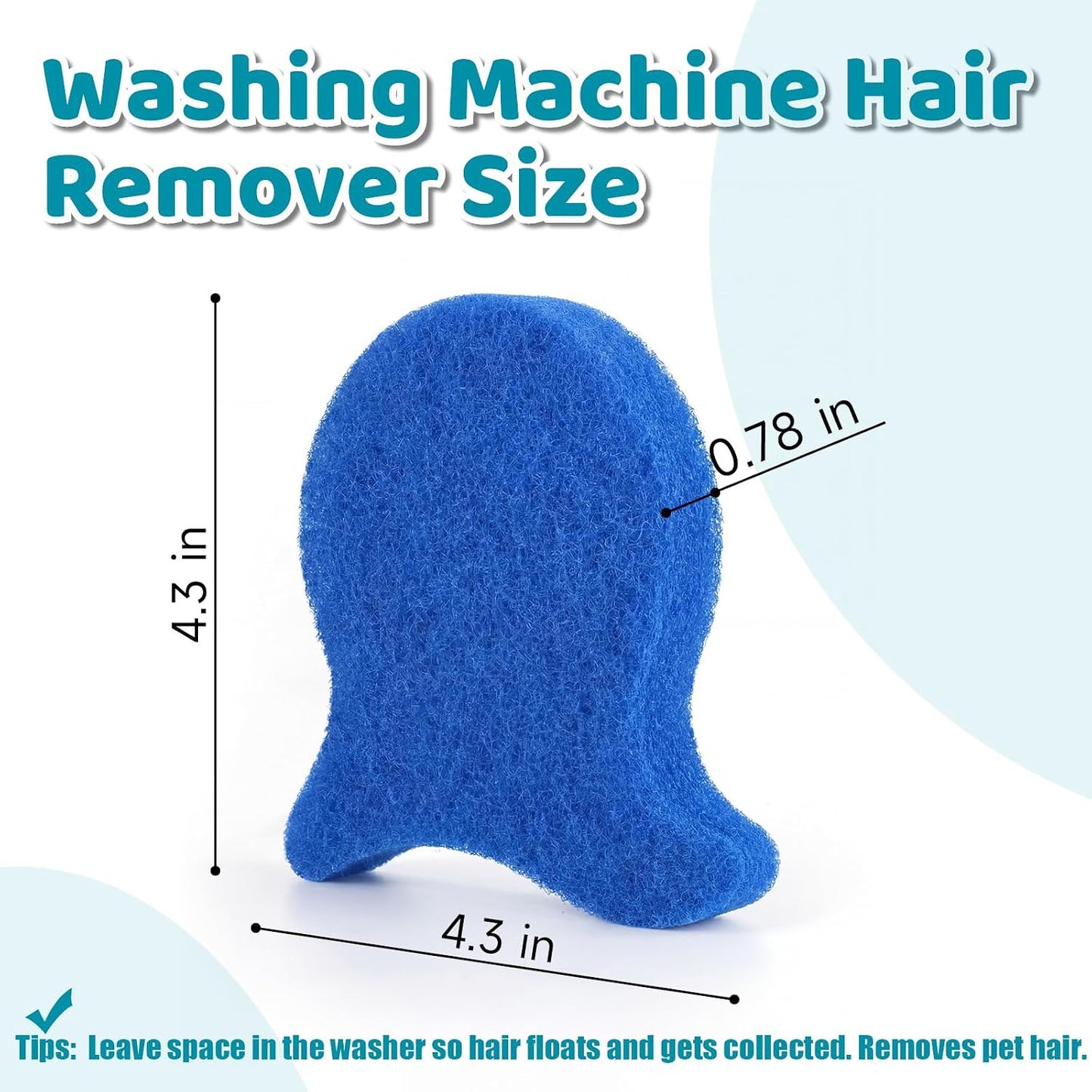 Pet Hair Remover for Laundry, 6 Pack Reusable Hair Catcher for Washer | Dog Hair Remover for Laundry, Removes Fur/Lint/Dander, Fur Catcher for Washing Machine, Fish Tail Design, Navy Blue