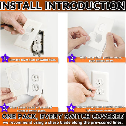 35Pcs Electrical Outlet Insulation Pads，Outlet Insulation And Draft Sealers Foam Outlet Gaskets Insulated Outlet Covers Light Switch Insulation Pads Weatherproof Energy Saving For Switch