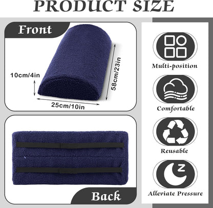 Queekay Recliner Leg Rest Cushion Large Half Moon Bolster Pillow 22.8 x 9.84 x 4 Inch Lumbar Support Pillow Bed Sleeping Semi Roll for Legs, Knees, Lower Back, Ankle and Foot Washable Cover(Grey)