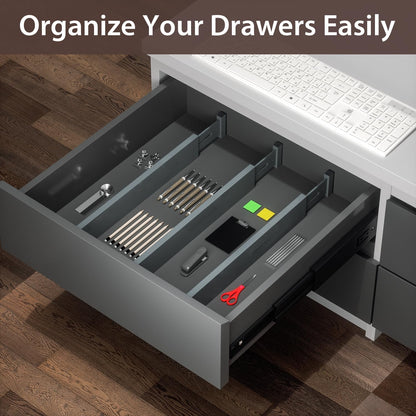 4 PCS Drawer Divider, 17"-22" Adjustable Bamboo Drawer Dividers Organizers, Expandable Separators for Kitchen, Clothes, Dressers, Home, Office