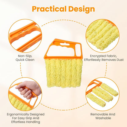 2pcs Blind Cleaner Duster Tool, 7-Finger Dusting for Window Air Vent | Dusting Cleaning Brush, Dusting Cleaner Tool for Window Air Conditioner, Blinds Cleaner Microfiber Washable for Dust Dirt