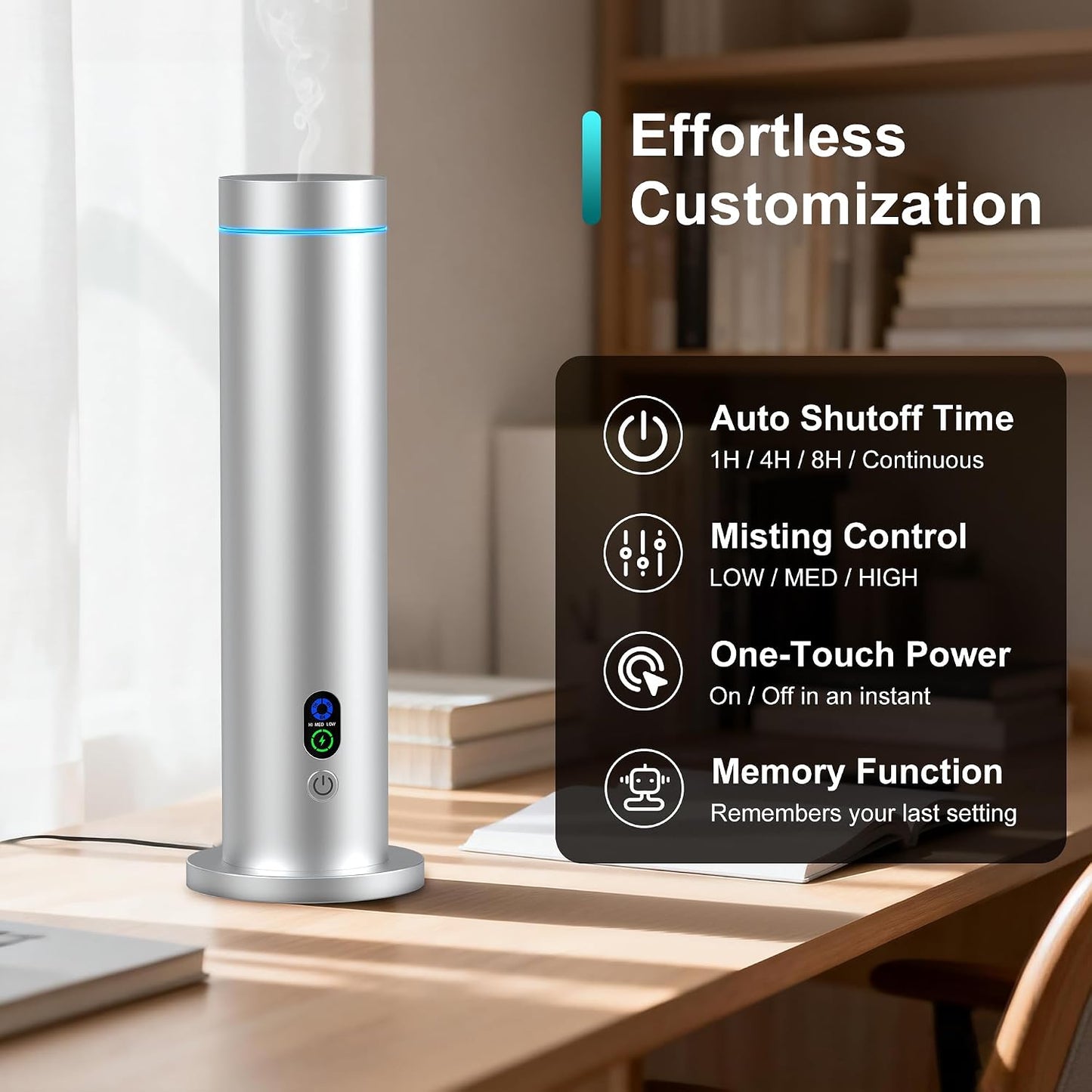 Maromalife Waterless Diffuser, Essential Oil Diffuser, 1000 Sq.Ft Coverage Scent Diffuser – Plug-in Only, Adjustable Mist, Remote, Mood Lights for Home & Office, Large Room, Hotel, Black