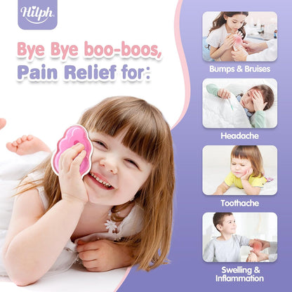 Hilph Kids Ice Packs for Boo Boos, 4 Gel Ice Packs for Injuries Reusable | Cute Soft Gel Cooling Pad, Small Cold Pack for Toddler Baby Childs, Hot Cold Compress for Pain Relief Bumps Bruises Toothache