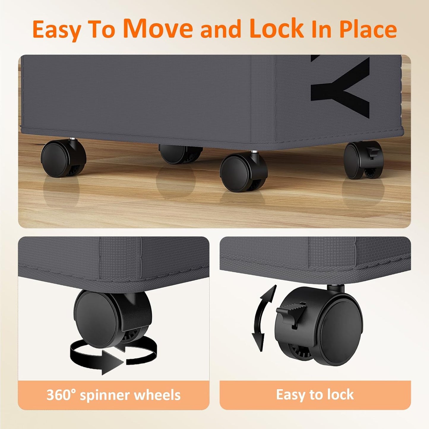 Optish Laundry Basket with Wheels, 90L Rolling Laundry Hamper with Wheels, Large Clothes Hamper on Wheel with Removable Mesh Bag for Bedroom, Dorm Room Essentials, Black