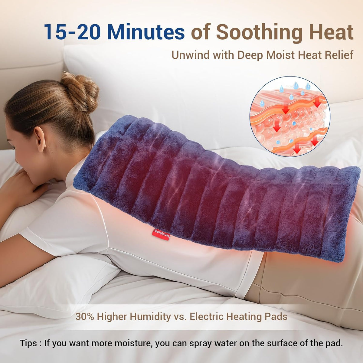 Comfytemp 12" x 22" Large Microwavable Moist Heating Pad for Back, 3.6 lb
