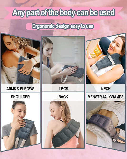 Microwavable Heating Pad, Neck‑Shoulder Wrap with Handles, Unscented
