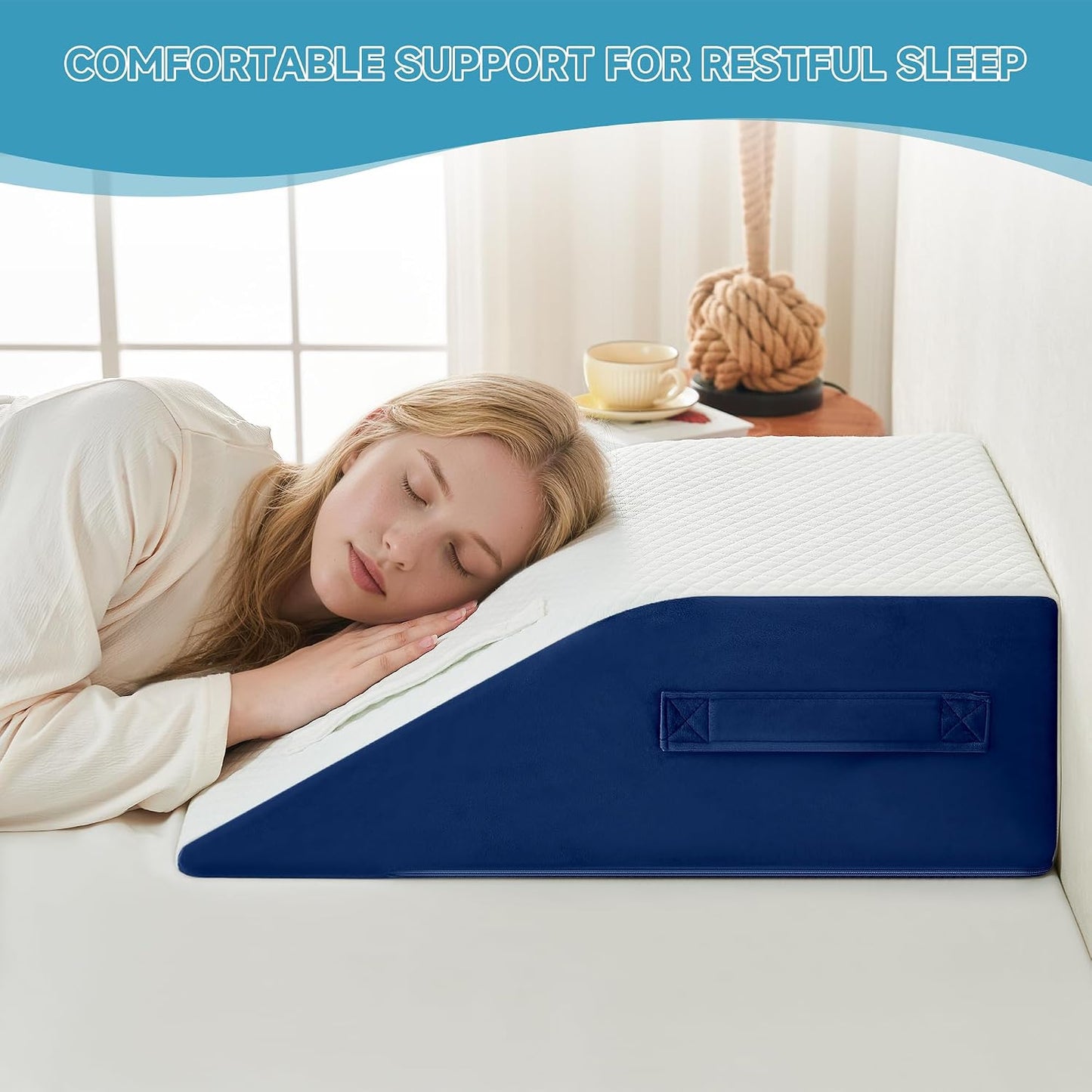 Yojoker Leg Elevation Pillows for Swelling, Memory Foam Wedge Pillow for Legs Blood Circulation, Leg Elevation Pillows for After Surgery, Knee Wedge Pillow for Sleeping Back Hip Ankles Relief