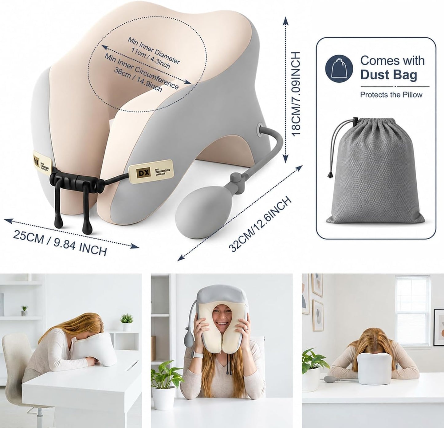 Knee Pillow for Side Sleepers, Alignment Pillow for Side Sleepers, Relief Hip & Sciatica Pain, Nourial Pillow Between Legs for Pregnant Women and Seniors (Grey)