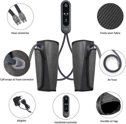 QUINEAR Air Compression Leg Massager for Circulation & Pain Relief, Calf Massagers with 2 Modes & 3 Intensities, Sequential Compression Device (SCD) for RLS, Edema, FSA-HSA - Ideal Gift