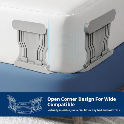 AMOVO Bed Sheet Holders for Corners Keep Sheets in Place Firmly - Foldable Fitted Sheet Holders Heavy Duty Sheet Locks Mattress Sheet Fasteners, Set of 4 Lock Sheet Clips (Snow-White)
