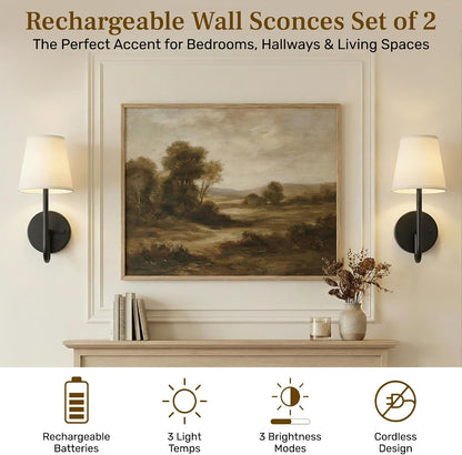 Bell+Howell 2 Pk Rechargeable Wall Sconces Set of Two - Gold