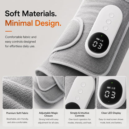 Heated Calf Air Massager, 3 Modes 3 Intensities, Leg Pain Relief & Circulation Support,Gifts (Pair)