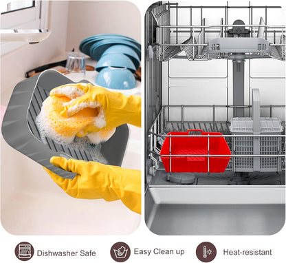 Golden Associate Silicone Liners Square for 8 to 8.5 inch Air Fryer, 2 Pcs Non-stick Food-grade Reusable Basket Baking Tray Airfryer Accessories