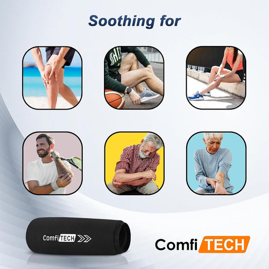ComfiTECH Elbow Ice Pack Wrap for Arm, Knee & Calf, Flexible Ice Sleeve, L