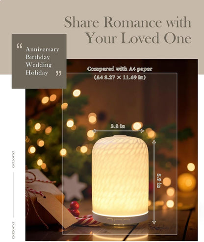 Essential Oil Diffuser - 2.4MHz Ultrasonic Glass Diffuser with Pulse/Continuous Mist & Night Light, Waterless Auto-Off, Silent Aromatherapy Diffuser for Home, Office, Yoga, Spa, Gifts & Home Decor.