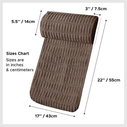 WdFour Headrest Memory Pillow, Support Cushions for Neck, Back or Foot for Sofas, Recliners, Office Chairs, Massage Chairs for Neck Pain Relief and Cervical Support(Khaki, 13" Wx2.7 D).
