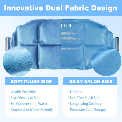 Ice Packs Soft Flexible Gel Pack for Injuries Reusable Cold Hot Therapy for Shoulder Knee Back Elbow Leg Hip Arm for Muscle Relief & Recovery 17.5'' x 9.5'' Navy Blue