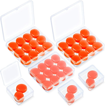 Frienda 21 Pairs Silicone Ear Plugs for Sleeping,Blue, Orange, Rose Red