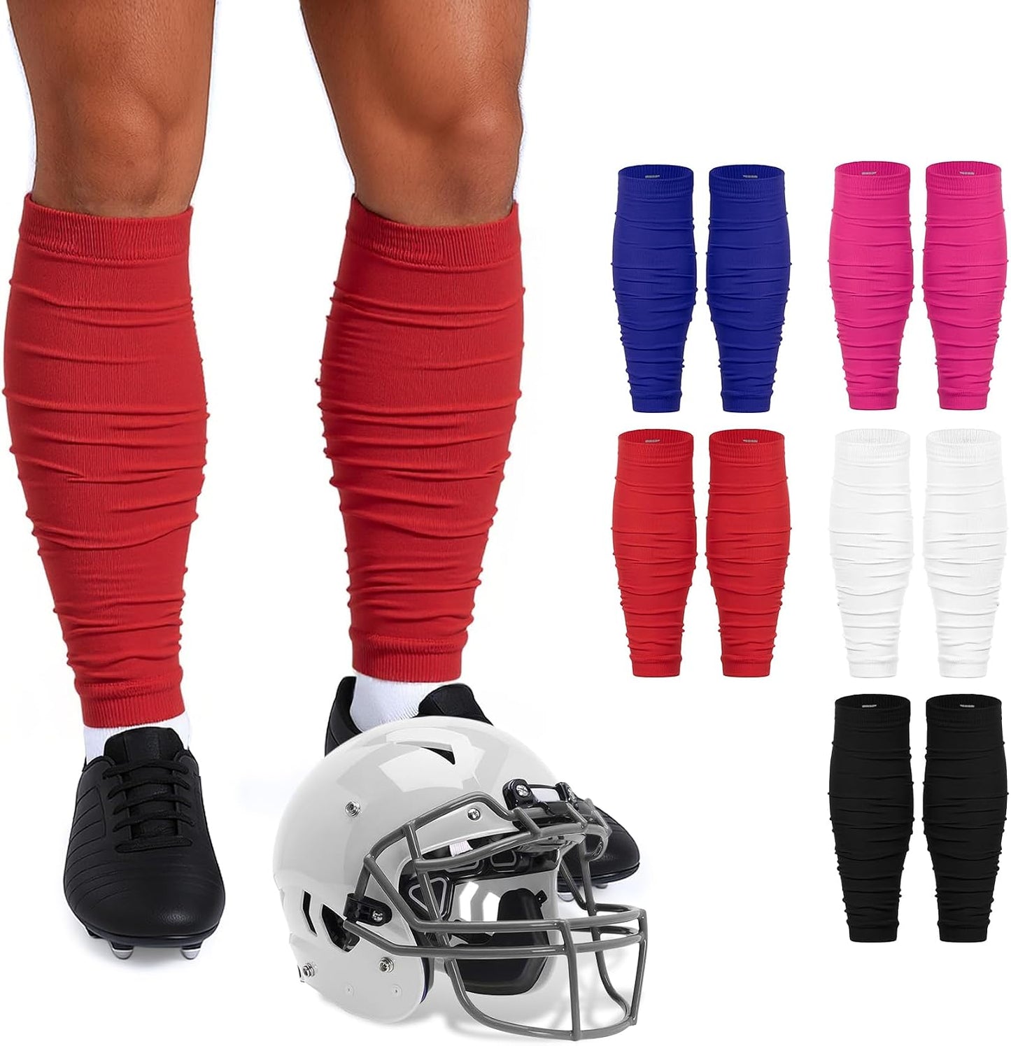 Zando Leg Compression Sleeves for Men – Football Shin Guard Grip Pre Cut Soccer Socks For Calf Support Muscle Recovery