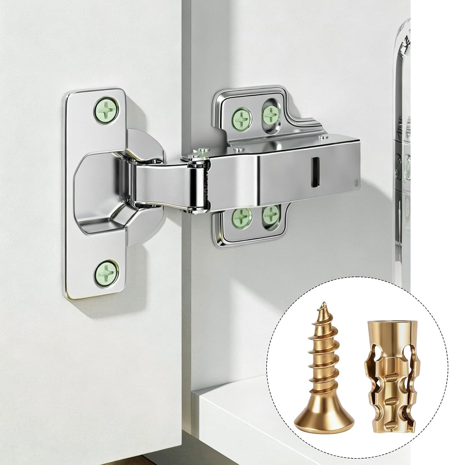 100Pcs Expansion Screws Hinge Repair Cabinet Stripped Kit for Door Hinge Repair, 6 X 14 Mm Stripped Thread Restoration Stone Expansion Anchor for Door Fastening, Short Screws with Anchors