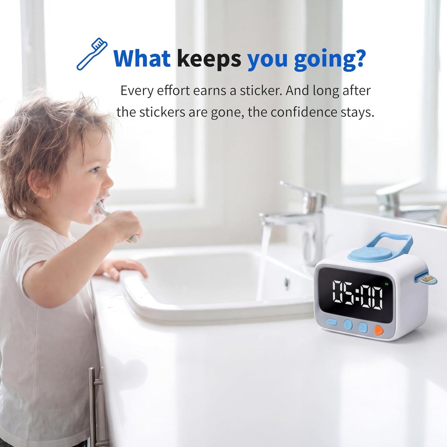 Sticker Timer Visual Countdown Timer with 200 Medal Reward Stickers for Kids Rewards, Rechargeable Digital Timer for ADHD Focus, Classroom & Homeschool Tool