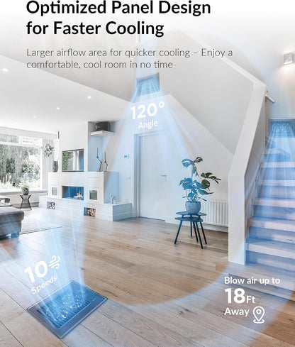 Howeall Super Quiet Register Booster Fan for 4" x 10" Register Holes, Smart Register Vent with Dual Intelligent Thermostat and WIFI App Control, Heating Cooling AC Vent Fan (White)