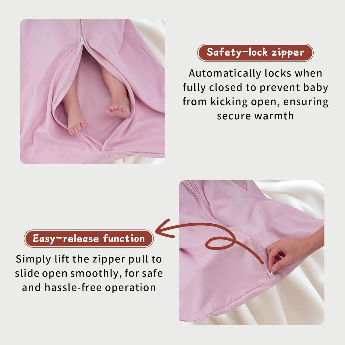 Baby Sleep Sack 0-6 Months, 100% Cotton Wearable Blanket, 0.5 Tog, 3 Pack