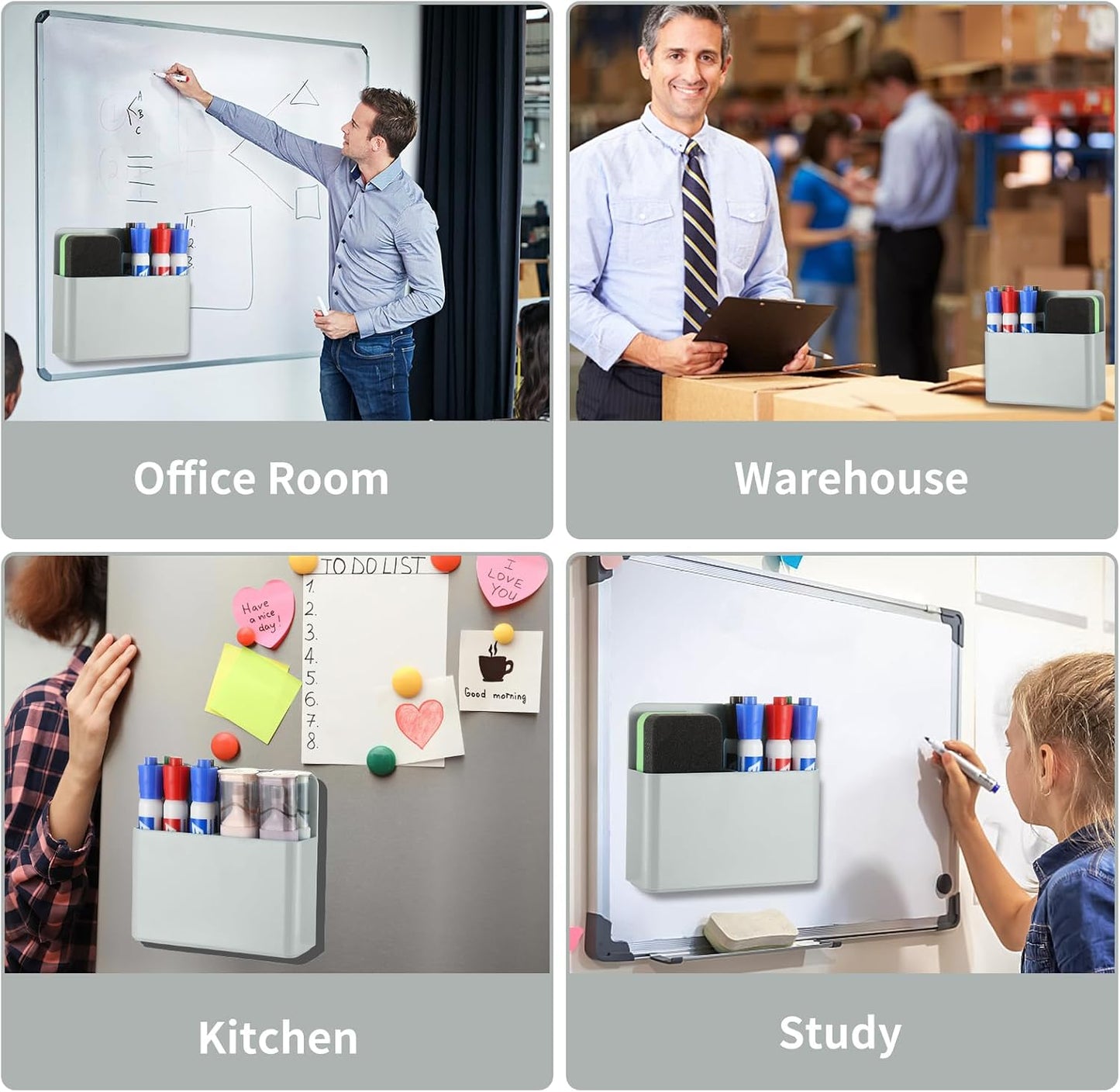 Camelmother 2Pcs Magnetic Dry Erase Marker Holder For Whiteboard Fridge | 2Slots Locker Accessories Teacher Classroom Must Haves Fridge magnets