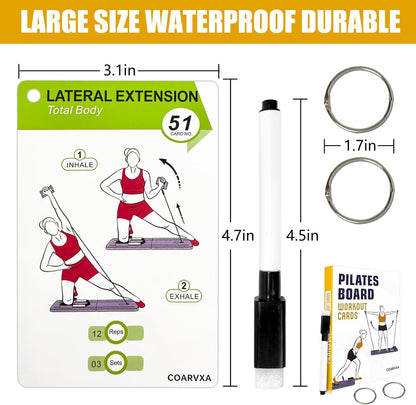 Bodyweight Workout Cards for Women & Men-50 Bodyweight Workout Cards，Includes 2 Rings& Dry-Erase for Easy Organization-Home, Gym or Studio (Bodyweight)