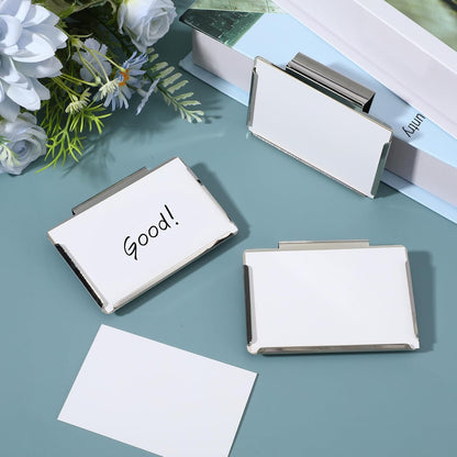 10 Pack Metal Basket Bin Label Clips, 3.54 x 2.36 Inch Silver Removable Label Holders with White Papers for Pantry Kitchen Organization and Storage Bin Classification