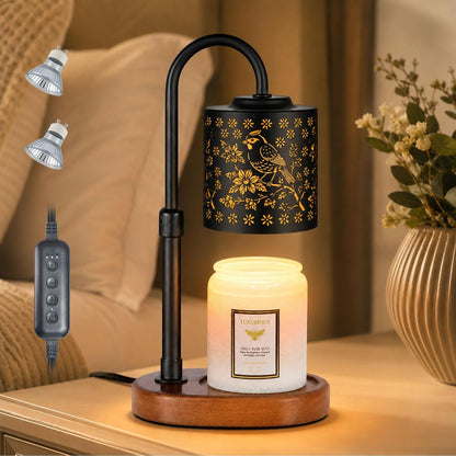 Dimmable Candle Warmer Lamp with Timer Adjustable Height for Scented Jar Candles Electric Candle Wax Melt Warmer for Home Decor Christmas Birthday Gifts for Women Mom(Hummingbird)