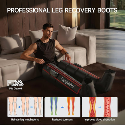 Air Compression Leg Recovery Boots, Cordless, 5 Levels, Large | Ideal for Athletes, Runners, Seniors and Daily Users Seeking Convenient Post-Workout and Leg Relaxation FSA Eligible HSA