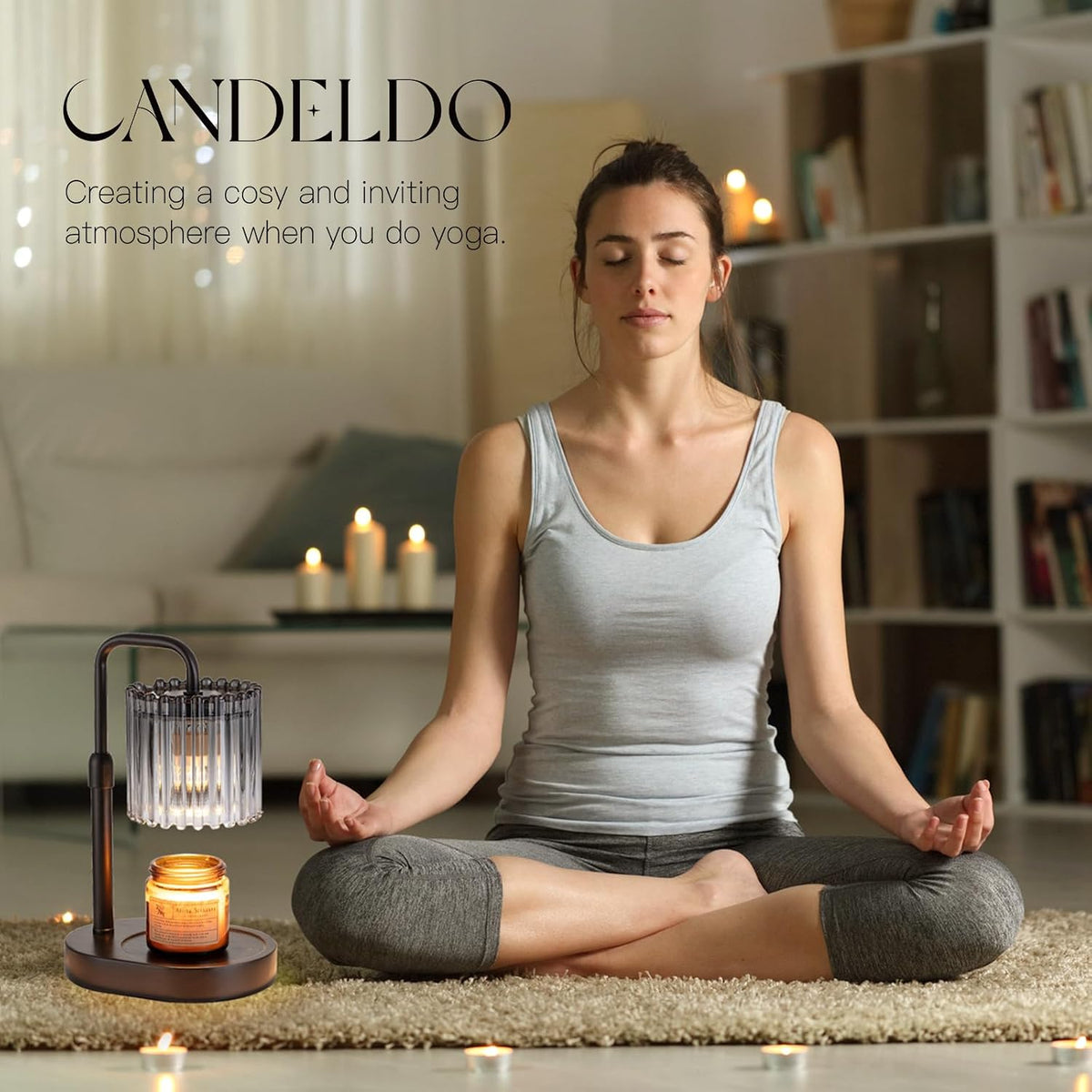 Candeldo Candle Warmer Lamp with Timer: Black Wax Melt Warmer