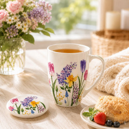 GBhome Tea Mug with Infuser and Lid,18 oz Loose Leaf Tea Cup with Steeper