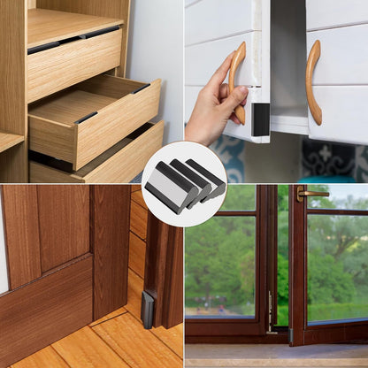 Kneelisa Wedge-Shape Window Weather Stripping Door Frame Seal 118” White | Upgrade Black Foam,Soundproofing,Draft Stopper,Winter Insulation,Noise Blocker, Gap Filler for Exterior Front Door Side