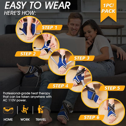 JOBYNA Ankle/Toe/Foot Warmer | Full Coverage Heated Foot Wrap |86-158℉ Continuous Setting| 10-90min Timer| Electric Heating Pad for Plantar Fasciitis Relief, Neuropathy Pain Relief for Foot(1 Pack)