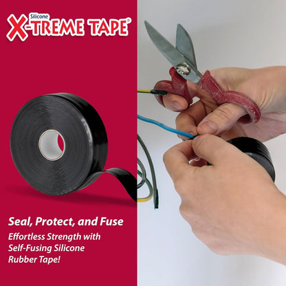 X-Treme Tape Self Fusing Silicone Tape - 1" x 10 Ft Roll - White | Heavy Duty Rubber Electrical Tape, Waterproof, For Automotive, Hose, Pipe, Outdoor & Emergency Repairs, Insulating, Flexible