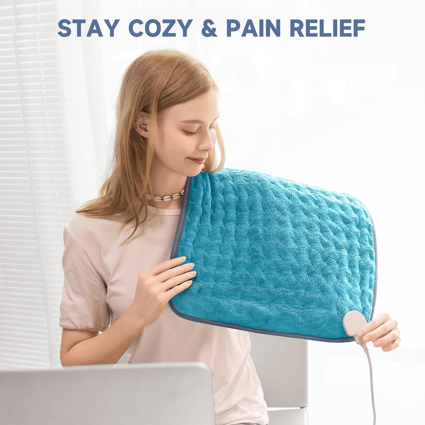 Heating Pad for Back, Neck, and Shoulder Pain Relief, Electric Heat Pad with 6 Heat Levels, Moist Heat Option, Auto Shut-Off, Birthday Christmas Gift for Women Men Mom Dad Grandma, Gift for her