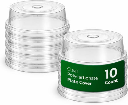 Restaurantware Cater Tek 11 Inch Polycarbonate Plate Cover 1 Shatterproof Dish Cover - Microwavable Endures Up To 210F Clear Plastic Splatter Cover With Finger Hole For 11 Inch Plates