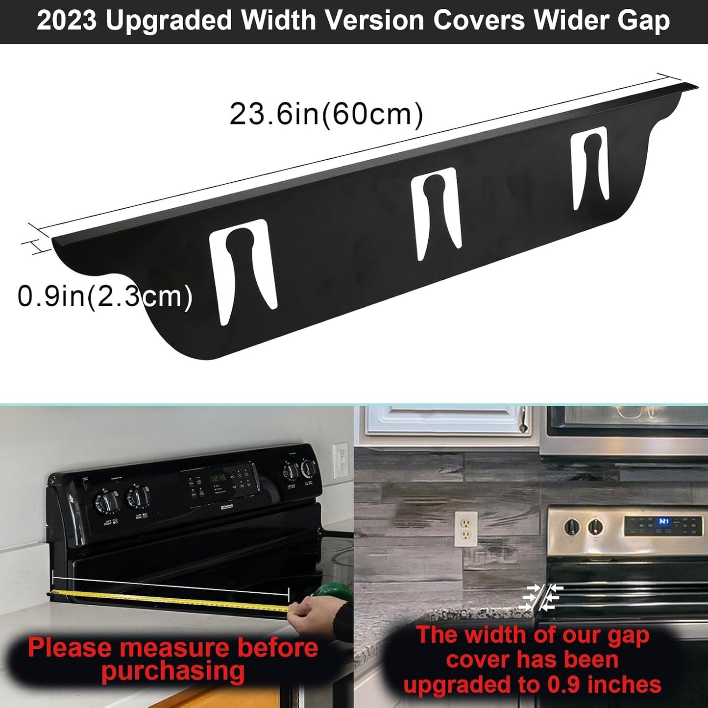 Stove Cover, Stove Guard, Stainless Steel Stove Gap Covers, Heat Resistant & Easy to Clean Stove Counter Gap Cover, Kitchen Stove Counter Gap Cover Eliminates Gap Between Counter & Appliances (2 pcs)