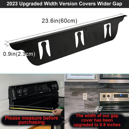 Stove Cover, Stove Guard, Stainless Steel Stove Gap Covers, Heat Resistant & Easy to Clean Stove Counter Gap Cover, Kitchen Stove Counter Gap Cover Eliminates Gap Between Counter & Appliances (2 pcs)