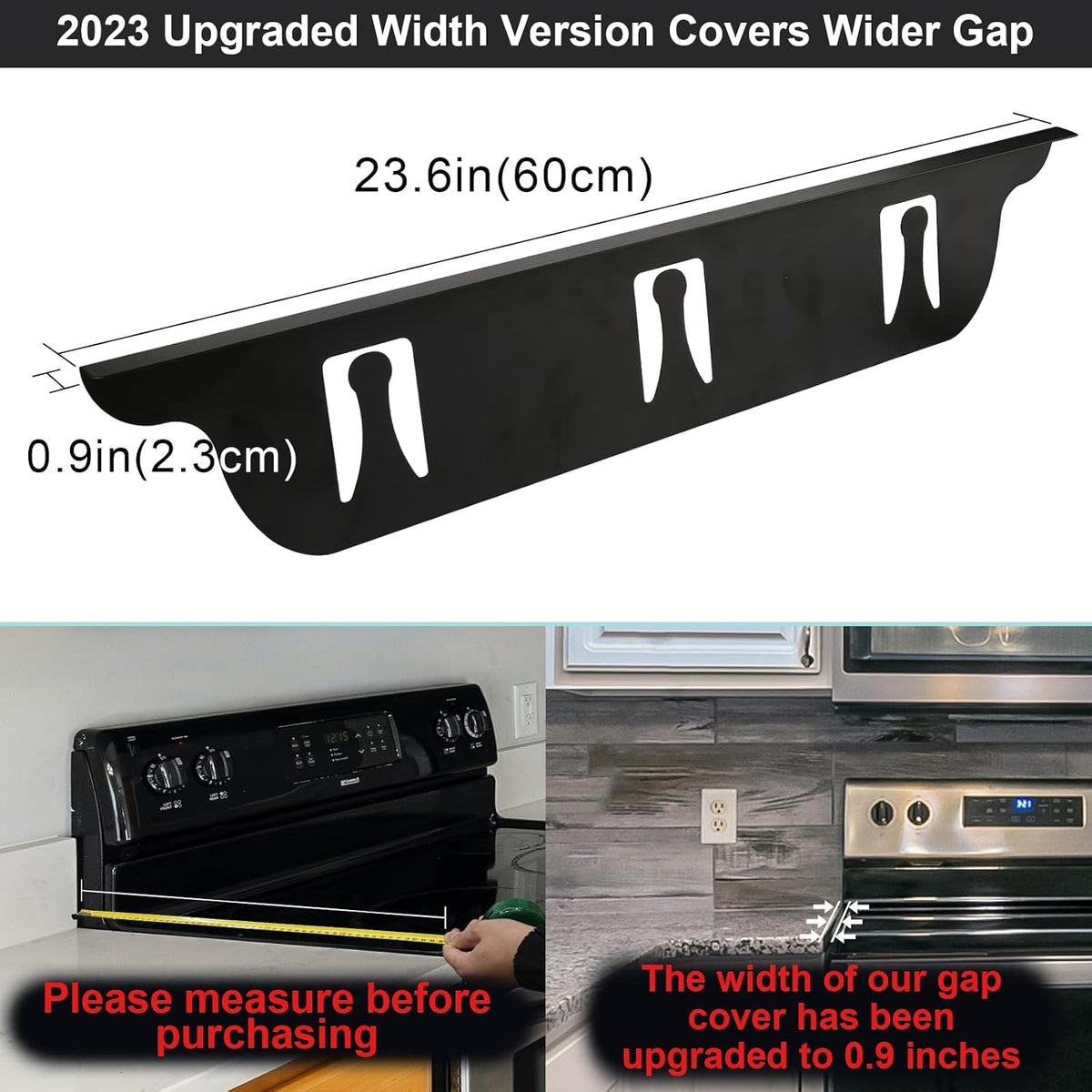Stove Cover, Stove Guard, Stainless Steel Stove Gap Covers, Heat Resistant & Easy to Clean Stove Counter Gap Cover, Kitchen Stove Counter Gap Cover Eliminates Gap Between Counter & Appliances (2 pcs)
