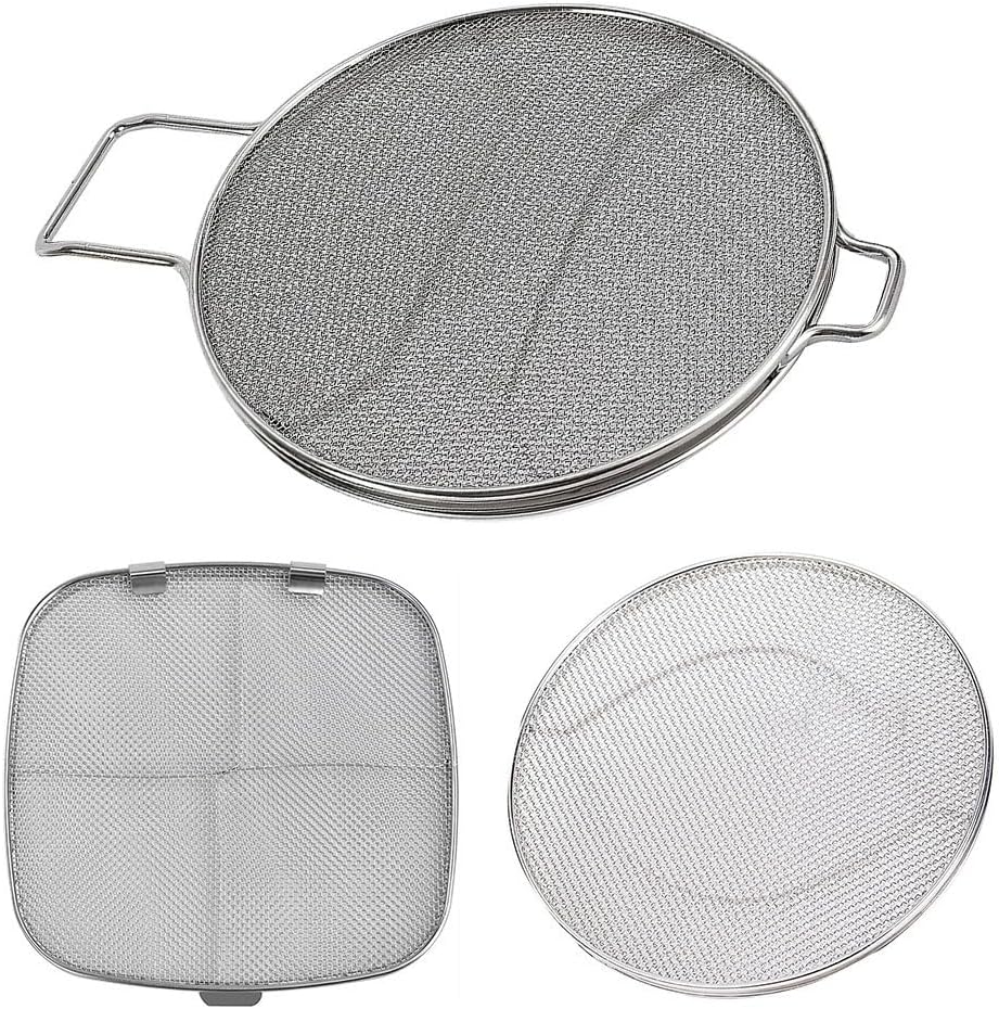 Splatter Screen For Cooking, Stainless Steel Double Layer Splatter Screen For Frying Pan, Grease Guard Oil for splash Guard Fryer Accessory Mesh Splatter Guard For IG600, IG601, And IG651(square)
