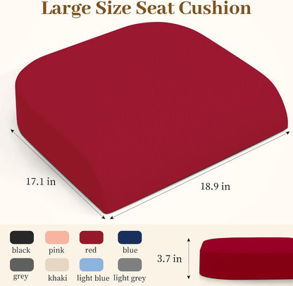 TranquilRelax Memory Foam Seat Cushion for Office Chair, 3-Inch, Black | Medium-firm Support for Long Sitting, Washable Mesh Cover, Non-slip Base, Perfect for Car Seats & Short Drivers