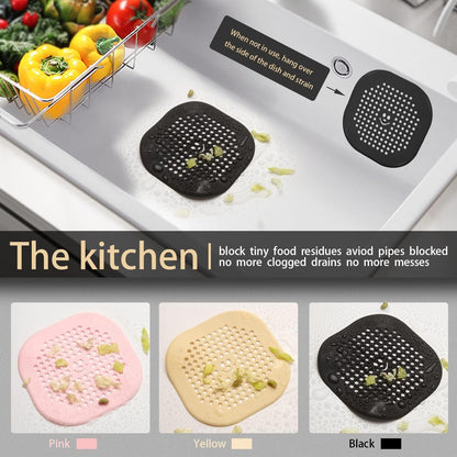 2 Pack Drain Hair Catcher Silicone Bathroom Accessories Shower Drain Protector Sink Drain Strainer Hair Stopper for Shower Kitchen Bathroom Tub Grey