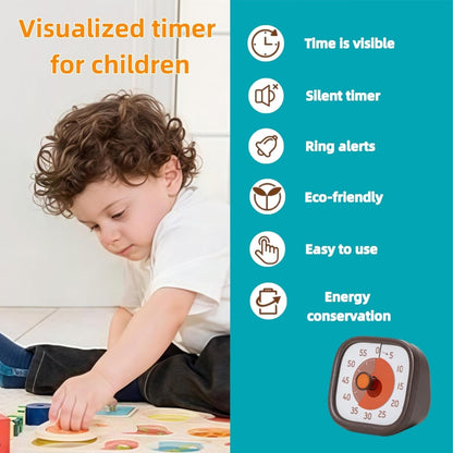 Visual Timer for Kids - 60 Minute Visual Kids Timer for Classroom Home Office, Countdown Timer for Cooking Teaching Working Meeting (Orange)