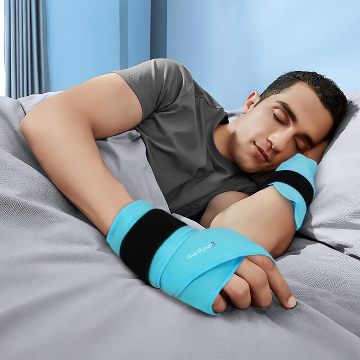 Comfytemp Wrist Ice Pack Wrap Carpal Tunnel Relief Wrist Brace, 2 Packs