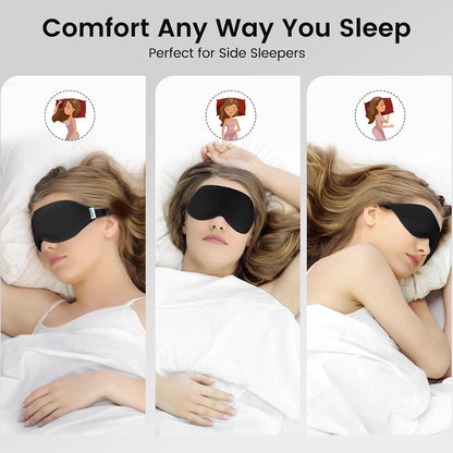 Audree Sleep Eye Mask for Men and Women - Perfect Blackout 3D Eye Mask for Restful Sleep | 100% Light Blocking with Nose Bridge Design | Soft Comfort Eye Shade Cover for Travel, Yoga, Naps (Gray)